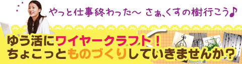 ゆう活にワイヤークラフト ちょこっとものづくりしていきませんか？ゆうかつ,ゆう活,夜レッスン,習い事会社帰り